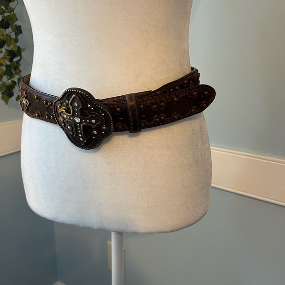 Justin Boots Tan Leather Belt - Picture 3 of 9